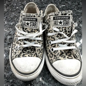 Converse Chuck Taylor Youth Girls Cheetah Leopard Print Low Top Sneakers Size 11